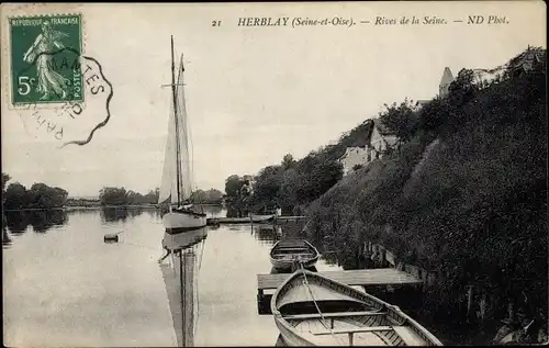 Ak Herblay Val d’Oise, Rives de la Seine