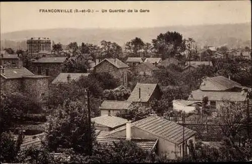 Ak Franconville Val d Oise, Un Quartier de la Gare