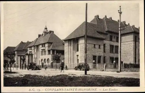 Ak Conflans Sainte Honorine Yvelines, Les Ecoles, Autos