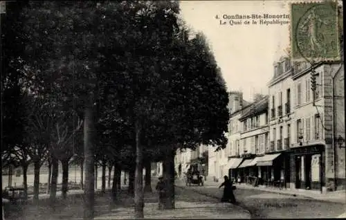 Ak Conflans Sainte Honorine Yvelines, Le Quai de la Republique