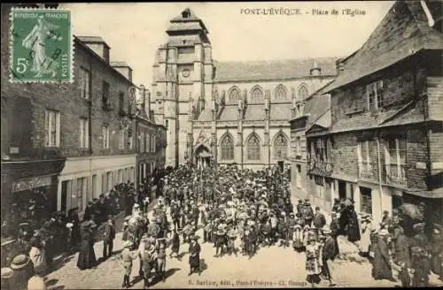 Ak Pont l'Évêque Calvados, Place de l'Eglise