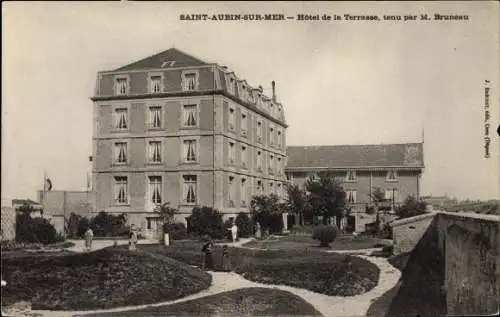 Ak Saint Aubin sur Mer Calvados, Hotel de la Terrasse