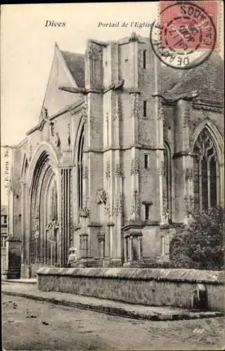Ak Dives Calvados, Portail de l'Eglise