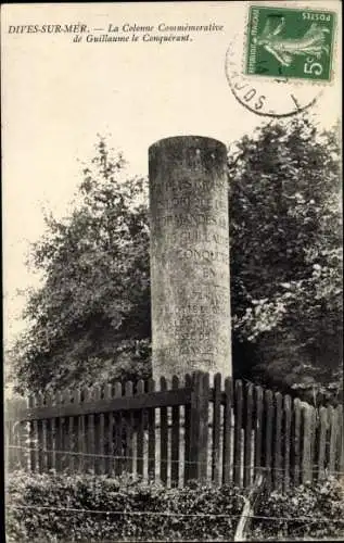 Ak Dives sur Mer Calvados, La Colonne Commemorative de Guillaume le Conquerant