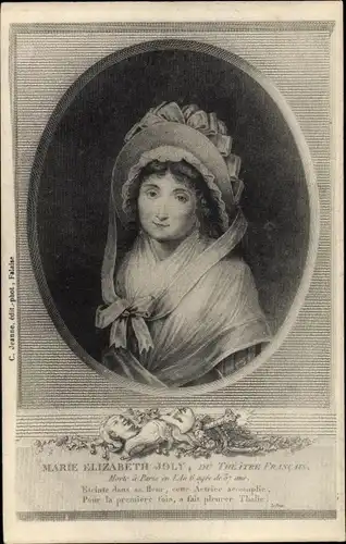 Ak Calvados, Schauspielerin Marie Elizabeth Joly, Portrait, Theatre Francais