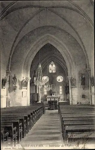 Ak Saint Sylvain Calvados, Interieur de L'Eglise