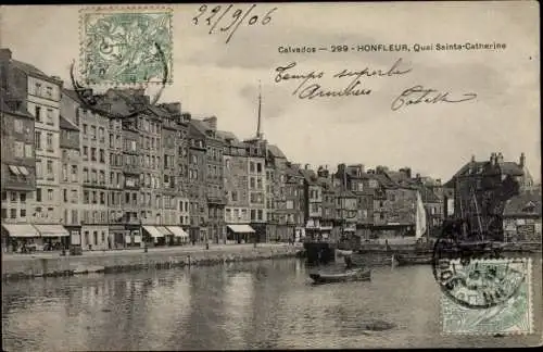 Ak Honfleur Calvados, Quai Sainte Catherine