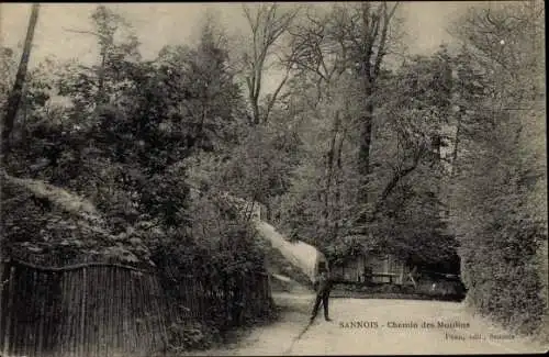 Ak Sannois Val d’Oise, Chemin des Moulins