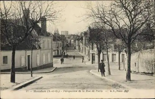 Ak Houdan Yvelines, Perspective de la Rue de Paris
