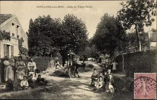 Ak Pavillons sous Bois Seine-Saint-Denis, Allee du Tresor Perdu