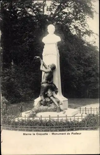 Ak Marnes-la-Coquette Hauts-de-Seine, Monument de Pasteur