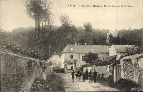 Ak Nézel Yvelines, Moulin de M Herbault, Parc, Chateau de la Falaise