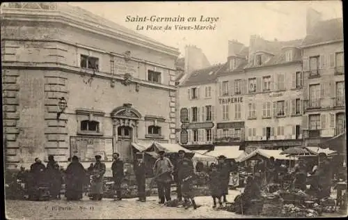 Ak Saint Germain en Laye Yvelines, Le Place du Vieux Marche