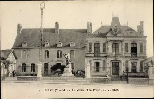 Ak Mazé Maine-et-Loire, La Mairie et la Poste