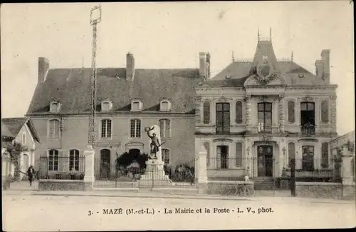 Ak Mazé Maine-et-Loire, Le Mairie et la Poste