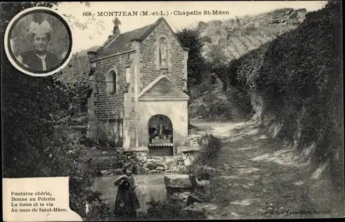 Ak Montjean Maine et Loire, Chapelle St Meen