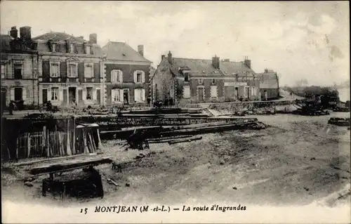 Ak Montjean Maine et Loire, La route d'Ingrandes