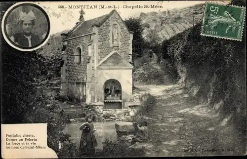 Ak Montjean Maine et Loire, Chapelle St Meen