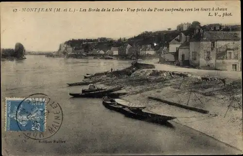 Ak Montjean Maine et Loire, Les Bords de la Loire