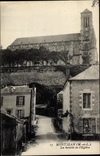 Ak Montjean Maine et Loire, La montee de l'Eglise