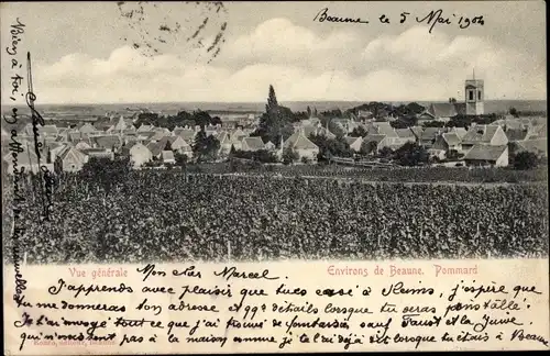 Ak Pommard Côte-d’Or, Vue generale