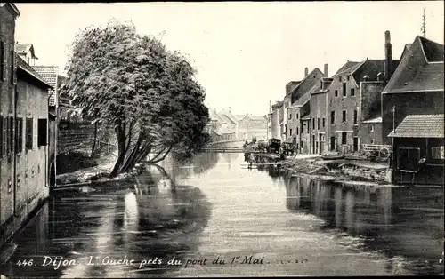 Ak Dijon Côte d'Or, L'Ouche pries du pont de 1 Mai