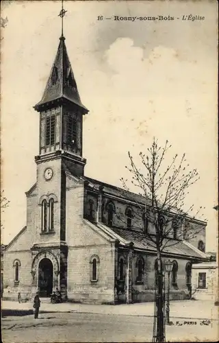 Ak Rosny sous Bois Seine Saint Denis, L'Eglise