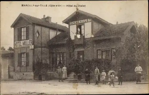 Marcilly sur Tille Côte d'Or, Hôtel du Chalet, vue générale, visiteurs