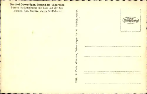 Ak Gmund am Tegernsee Oberbayern, Gasthof Oberstöger
