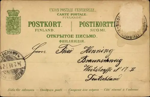 Mondschein Ak Vaasa Wasa Finnland, Panorama