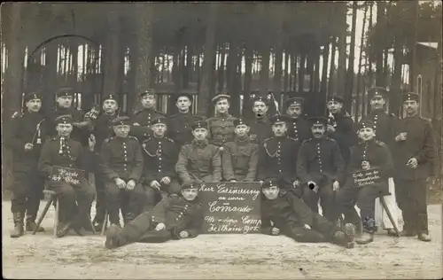 Foto Ak Zeithain in Sachsen, Gruppenbild deutsche Soldaten 1908