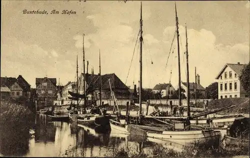 Ak Buxtehude in Niedersachsen, Am Hafen