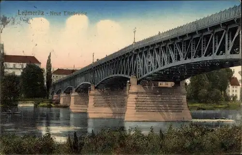 Ak Litoměřice Leitmeritz Region Aussig, Neue Elbebrücke