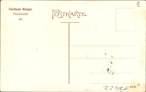 Ak Paulinzella Königsee Rottenbach in Thüringen, Klosterruine, Kind, Gasthof  Menger, Nr. 63120