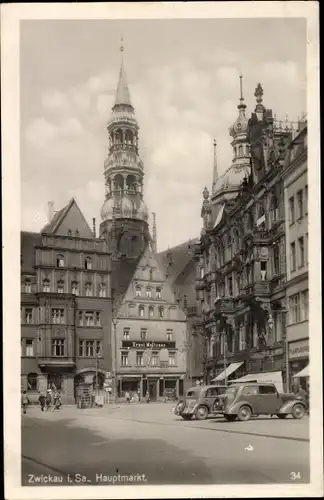 Ak Zwickau in Sachsen, Hauptmarkt