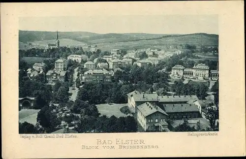 Ak Bad Elster im Vogtland, Blick vom Brunnenberg, Übersicht