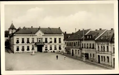 Ak Elsterberg an der Weißen Elster Vogtland, Rathaus, Markt