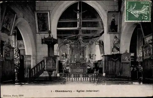 Ak Chambourcy Yvelines, Eglise interieur