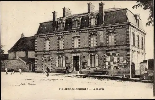 Ak Villiers-Saint-Georges Seine et Marne, La Mairie, vue de face
