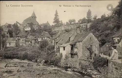 Ak Treignac Correze, vue panoramique du village