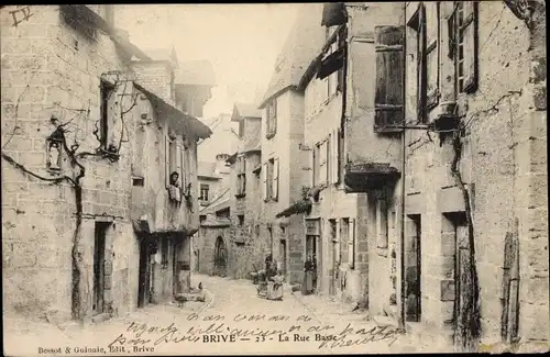 Ak Brive-la-Gaillarde Corrèze, La Rue Basse