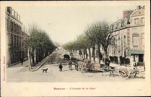 Ak Beaune Côte d’Or, L'Avenue de la Gare