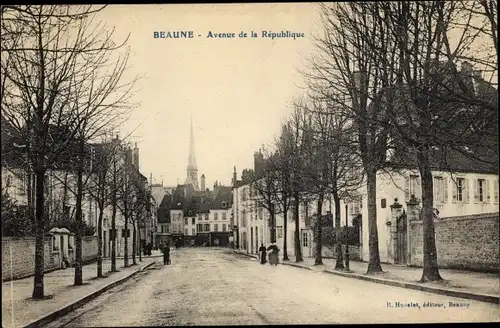 Ak Beaune Côte d’Or, avenue de la République, clocher
