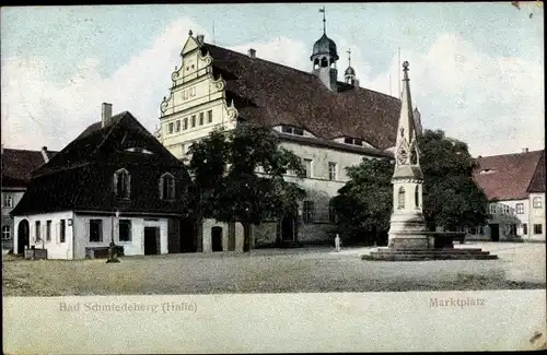 Relief Ak Bad Schmiedeberg in der Dübener Heide, Marktplatz