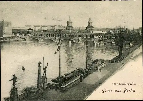 Ak Berlin Kreuzberg, Oberbaumbrücke