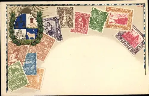 Briefmarken Wappen Ak Uruguay