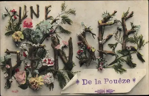 Ak La Poueze Maine-et-Loire, Blumengruss, Zweige