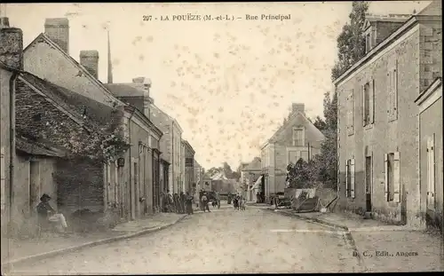 Ak La Poueze Maine-et-Loire, Rue Principal