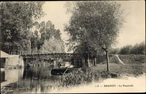 Ak Brunoy Essonne, La Passerelle