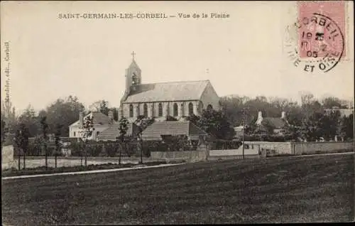 Ak Saint Germain lès Corbeil Essonne, Vue de la Plaine